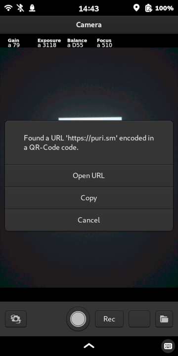 QR code dialog box