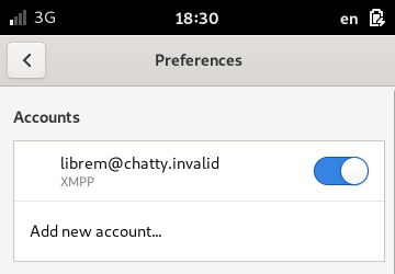 The new XMPP account