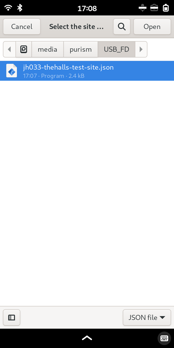 Open the client setup application on device