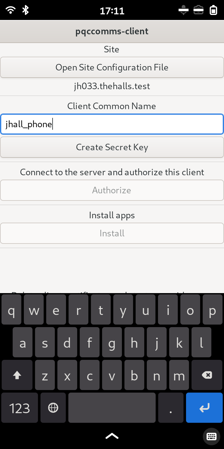 Name the device and create secret key