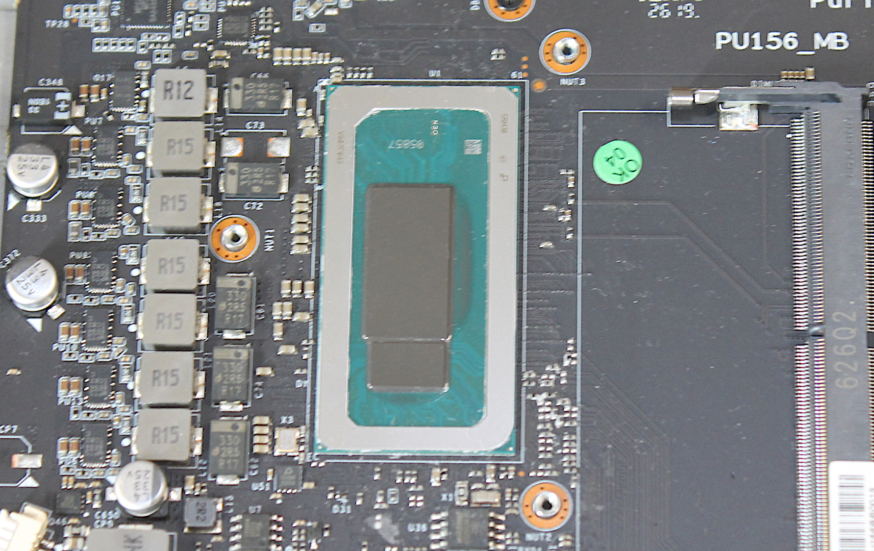 CPU contact surface, cleaned of thermal compound