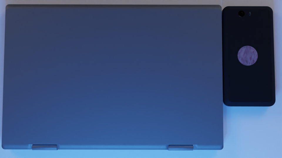 Lapdock setup: phone alignment