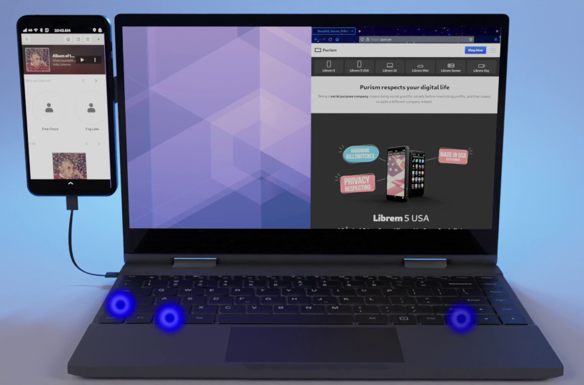 Setting an application to show on different displays using the Lapdock Kit