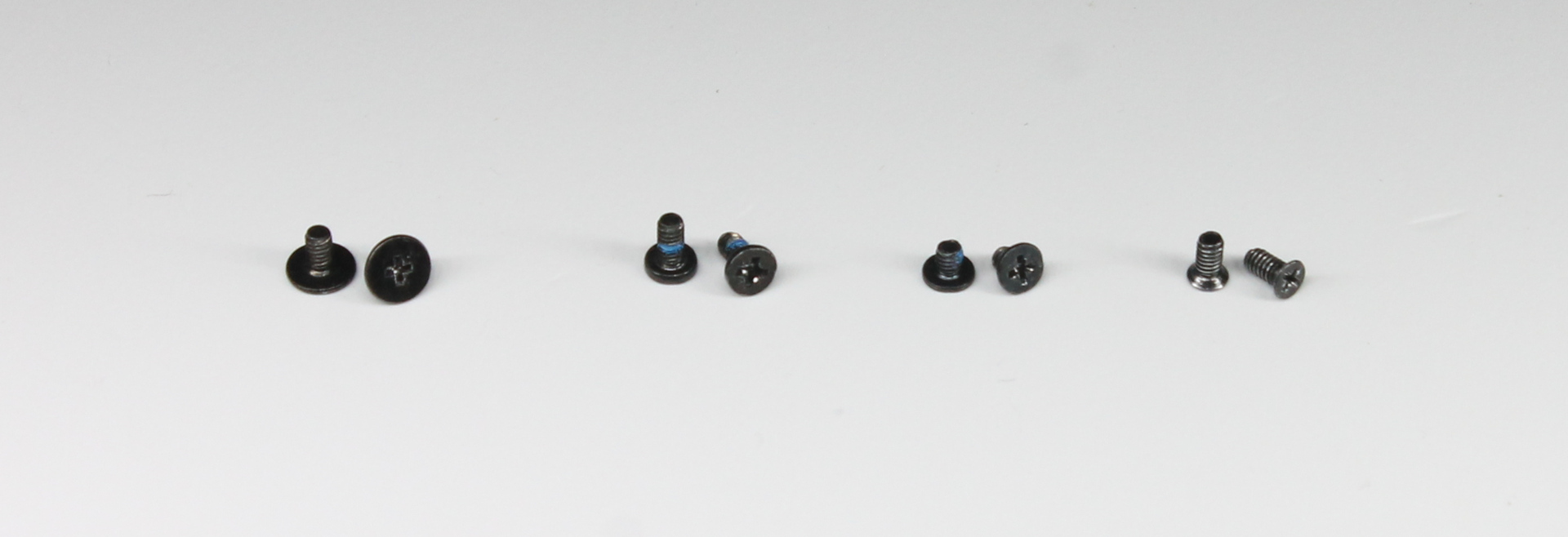 Photo of examples of each of the four screw types